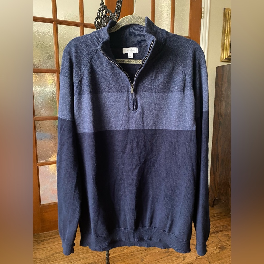 CALVIN KLEIN QUARTER ZIP SWEATER XL